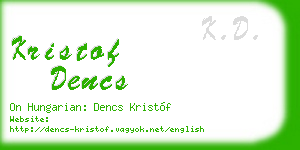kristof dencs business card